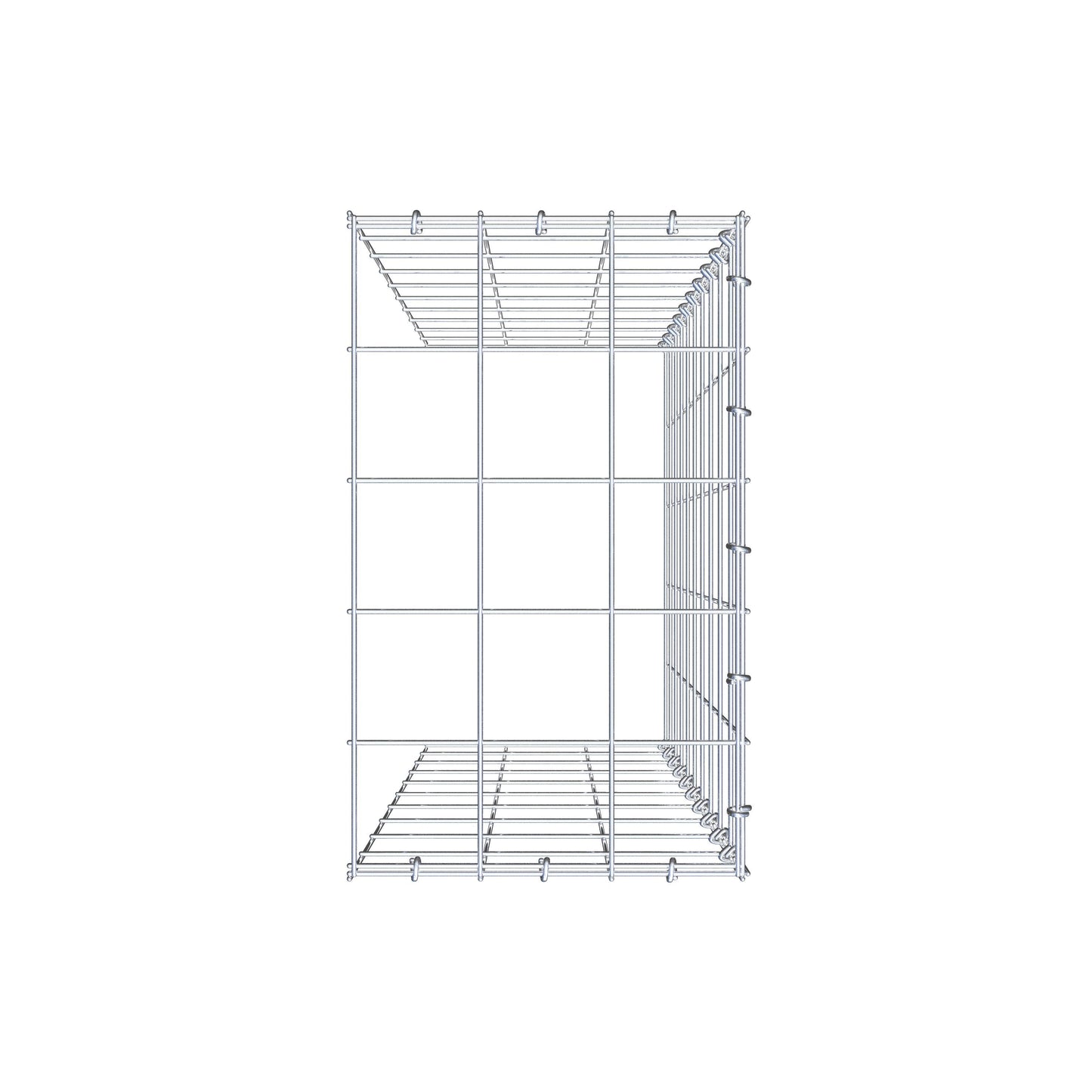 Monteret gabion type 4 100 cm x 30 cm x 50 cm (L x H x D), maskestørrelse 10 cm x 10 cm, C-ring