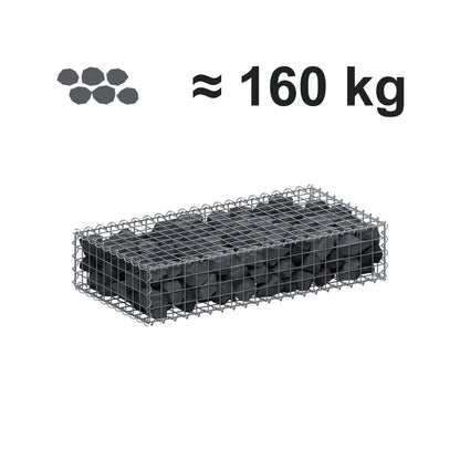 Gabion 100 cm x 20 cm x 50 cm (L x H x P), mailles 5 cm x 5 cm, spirale