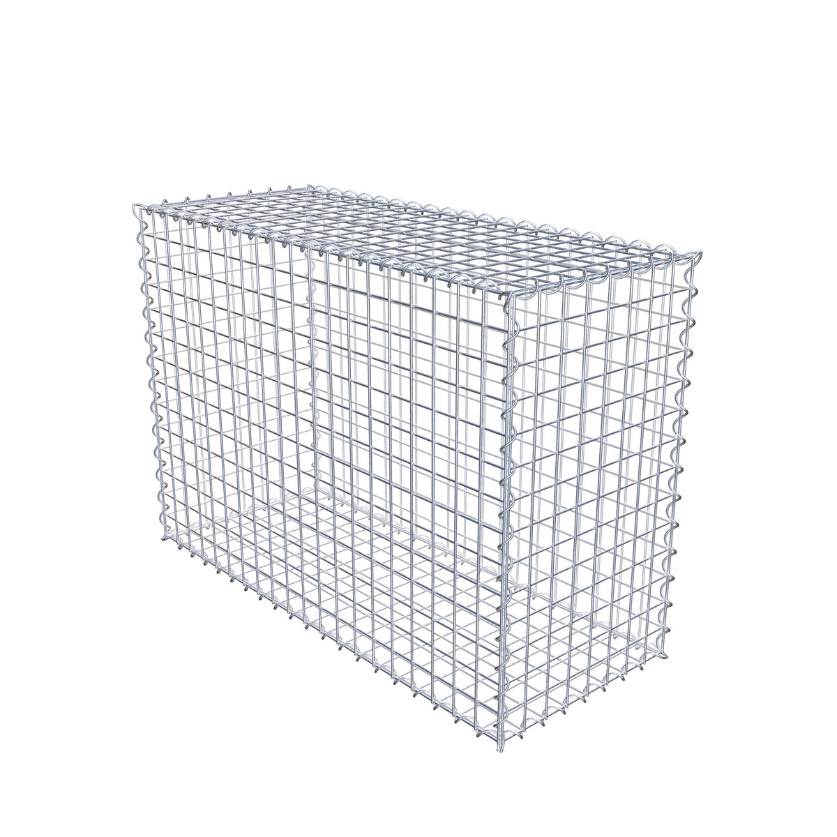 Gabião 100 cm x 70 cm x 40 cm (C x A x P), malhagem 5 cm x 5 cm, espiral