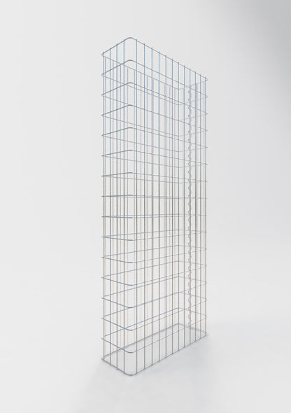 Comprimento da cerca de gabião 62 cm, altura 180 cm, profundidade 22 cm, tamanho da malha 5 x 10 cm