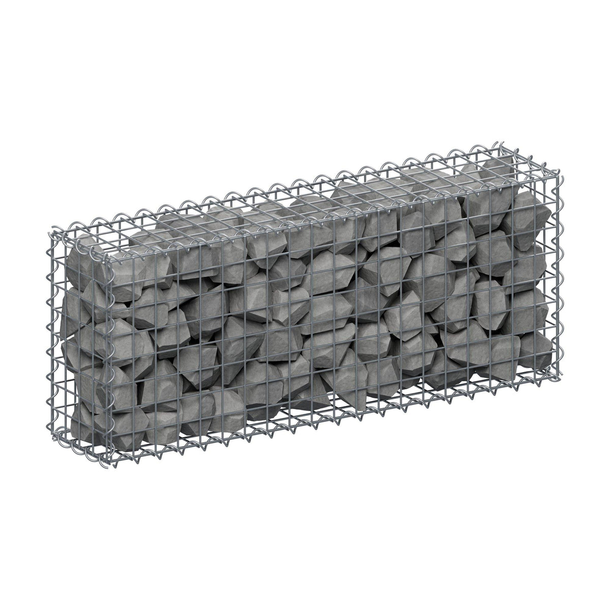Gabione 100 cm x 40 cm x 20 cm (L x H x T), Maschenweite 5 cm x 5 cm, Spirale