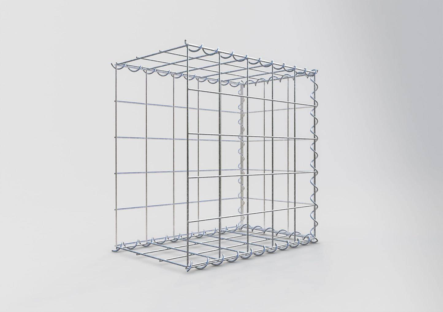 Gabião tipo 2 50 cm x 50 cm x 30 cm (C x A x P), malhagem 10 cm x 10 cm, espiral