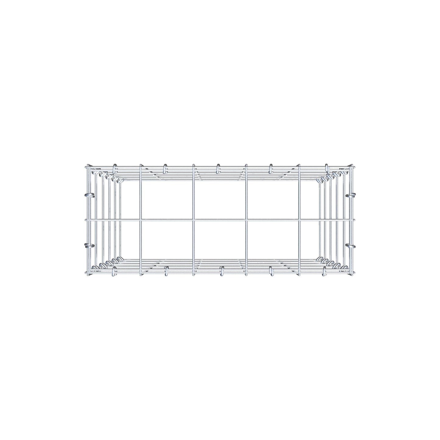 Mounted gabion type 3 50 cm x 50 cm x 20 cm (L x H x D), mesh size 10 cm x 10 cm, C-ring