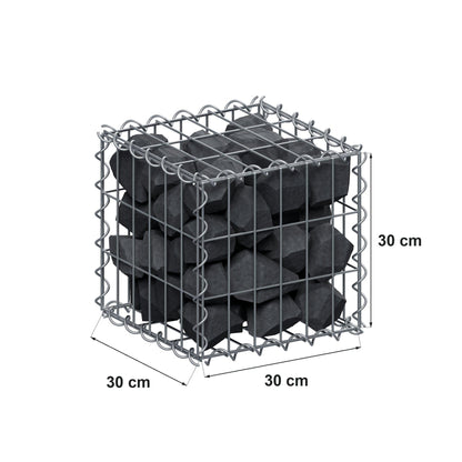 Gabion 30 cm x 30 cm x 30 cm (L x H x D), maskestørrelse 5 cm x 10 cm, spiral