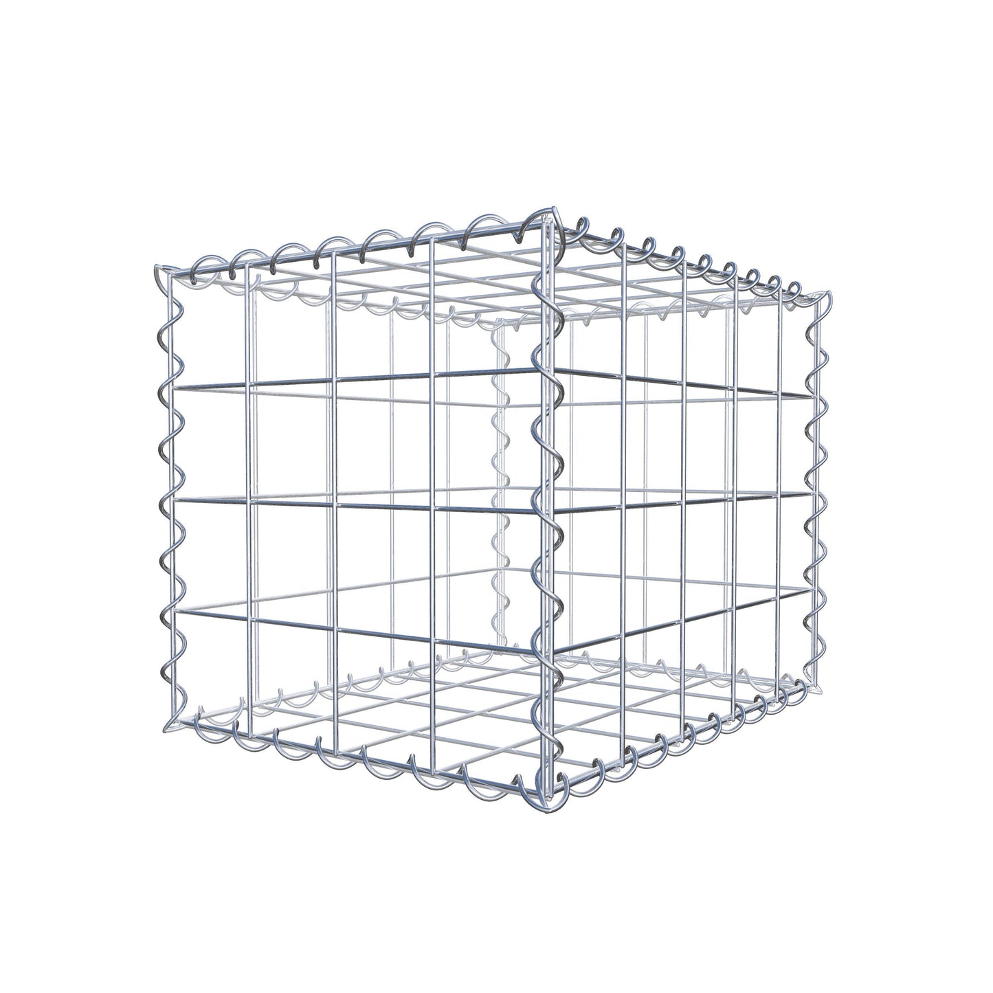 Gabião 50 cm x 40 cm x 40 cm (C x A x P), malhagem 10 cm x 10 cm, espiral
