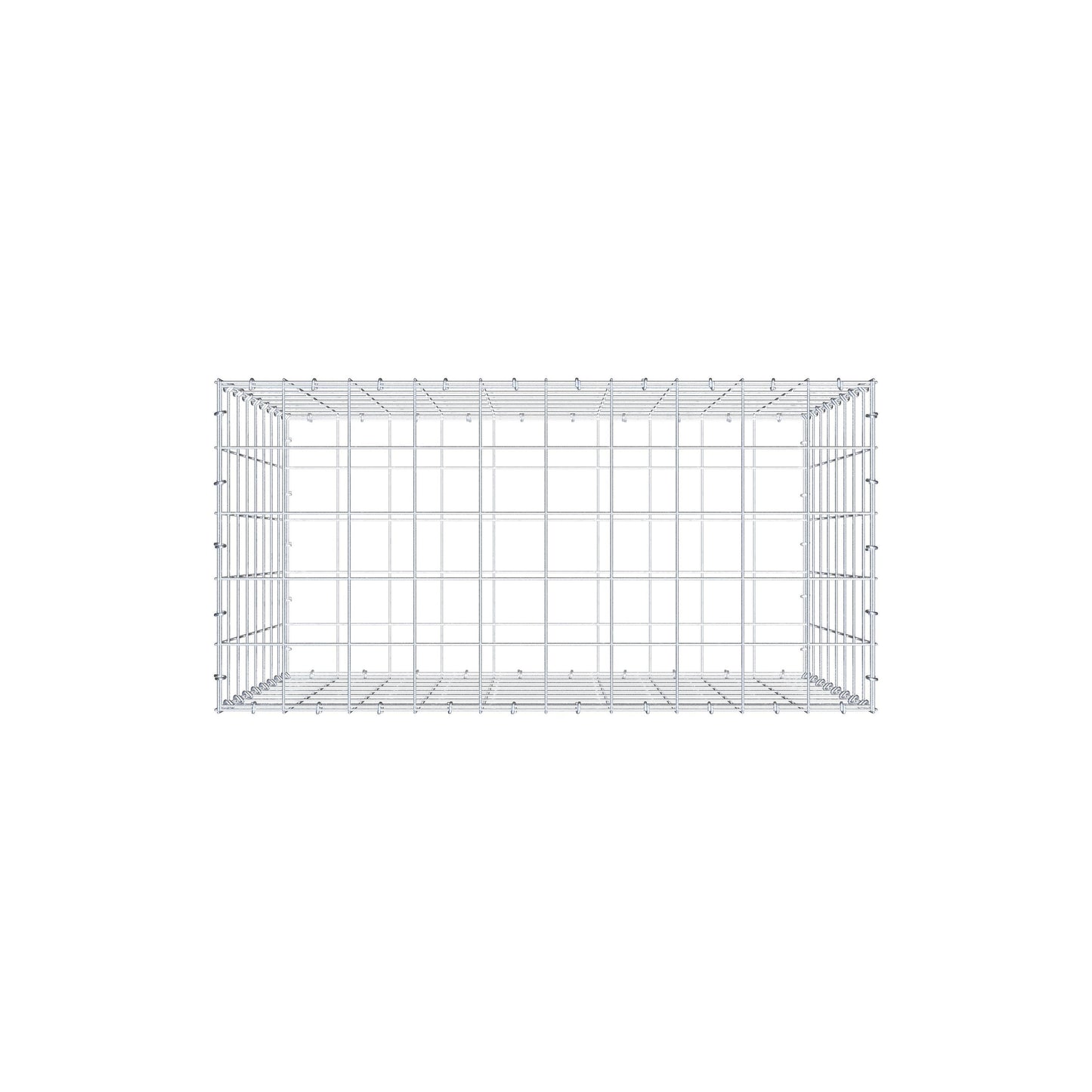 Gabbione 100 cm x 80 cm x 50 cm (L x H x P), maglia 10 cm x 10 cm, anello a C