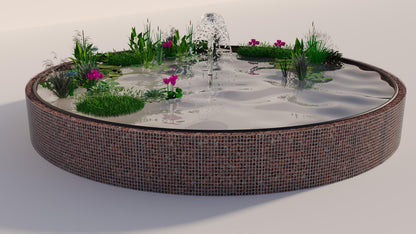 Gabion-dam, rund, ydre diameter 322 cm, højde 80 cm, maskestørrelse 5 x 5 cm, vægtykkelse 15 cm