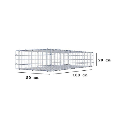 Gabion 100 cm x 20 cm x 50 cm (L x H x P), mailles 5 x 5 cm, anneau en spirale