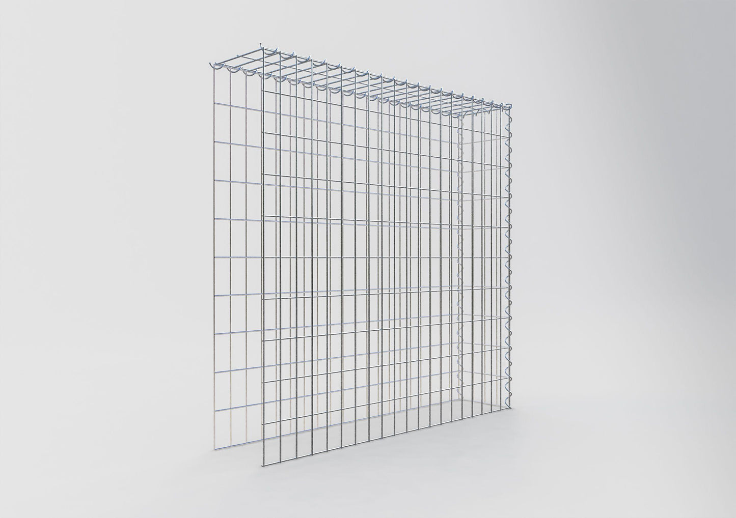 Gabião tipo 4 100 cm x 100 cm x 20 cm (C x A x P), malhagem 5 cm x 10 cm, espiral