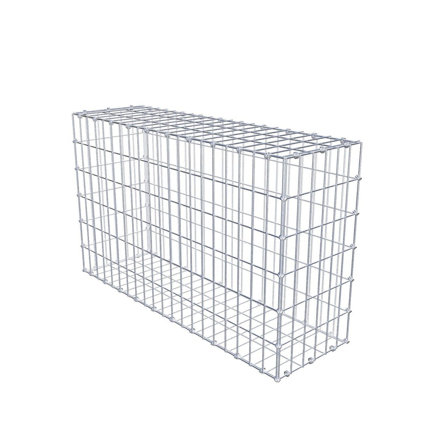 Gabião 100 cm x 60 cm x 30 cm (C x A x P), malhagem 5 x 10 cm, anel espiral