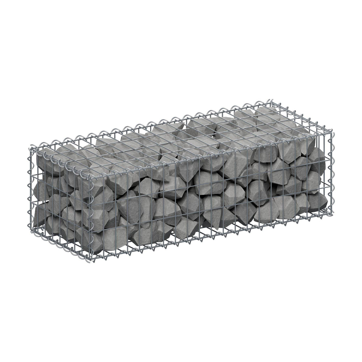 Schanskorf 100 cm x 30 cm x 40 cm (L x H x D), maaswijdte 5 cm x 10 cm, spiraalvormig