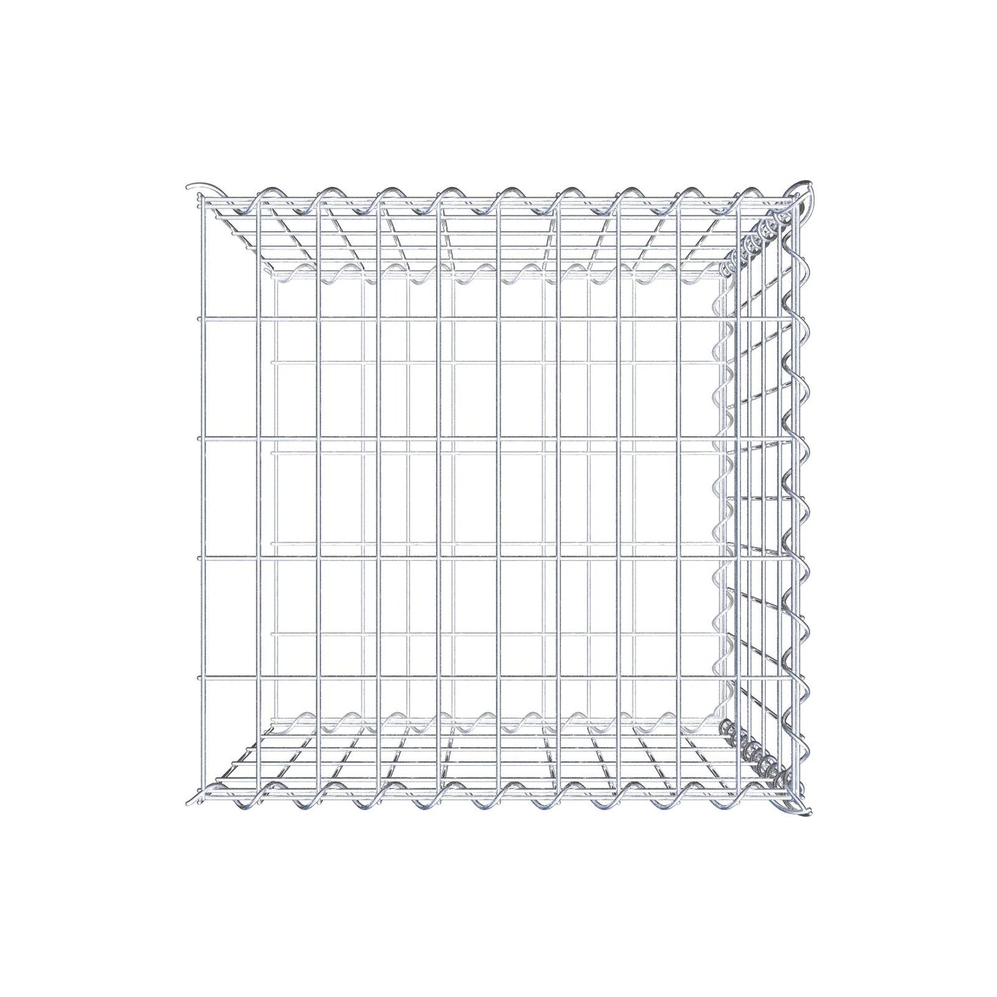 Aangegroeide schanskorf type 2 50 cm x 50 cm x 50 cm (L x H x D), maaswijdte 5 cm x 10 cm, spiraal