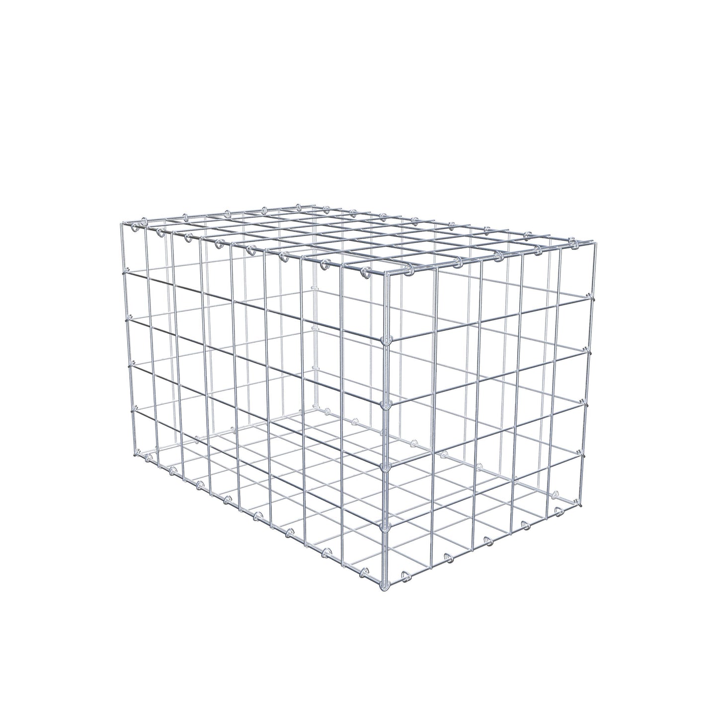 Gabião 80 cm x 50 cm x 50 cm (C x A x P), malhagem 10 cm x 10 cm, anel C