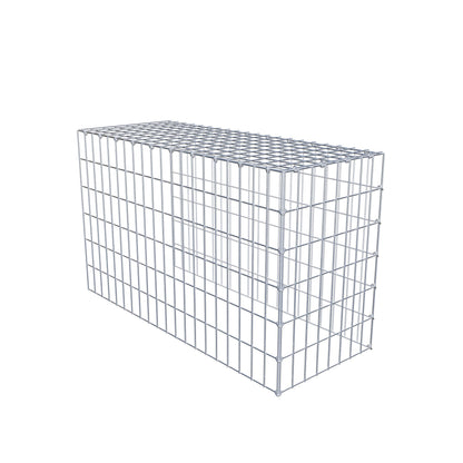 Monteret gabion type 4 100 cm x 60 cm x 40 cm (L x H x D), maskestørrelse 5 cm x 10 cm, C-ring