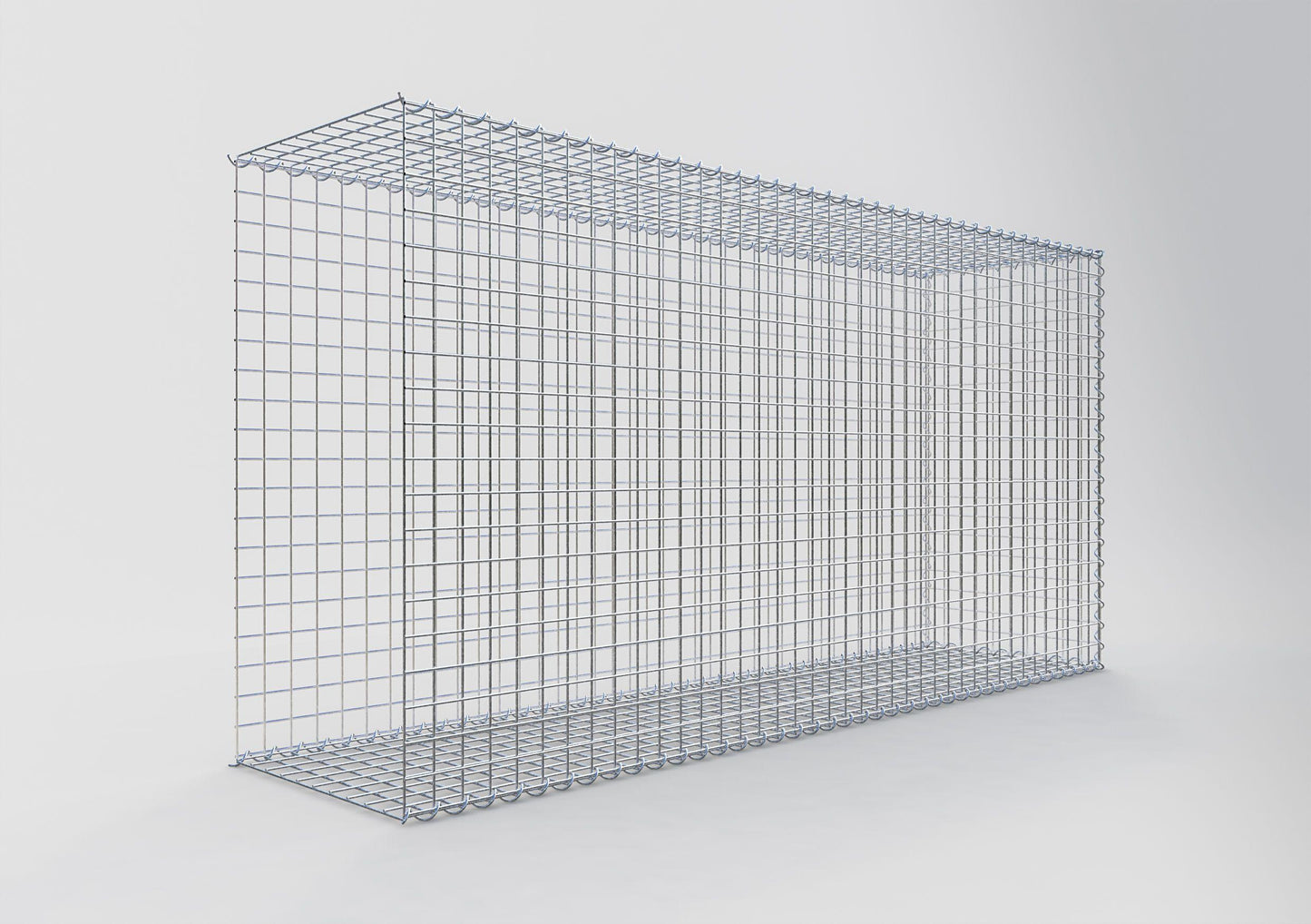Gabion rapporté type 2 200 cm x 100 cm x 50 cm (L x H x P), mailles 5 cm x 5 cm, spirale