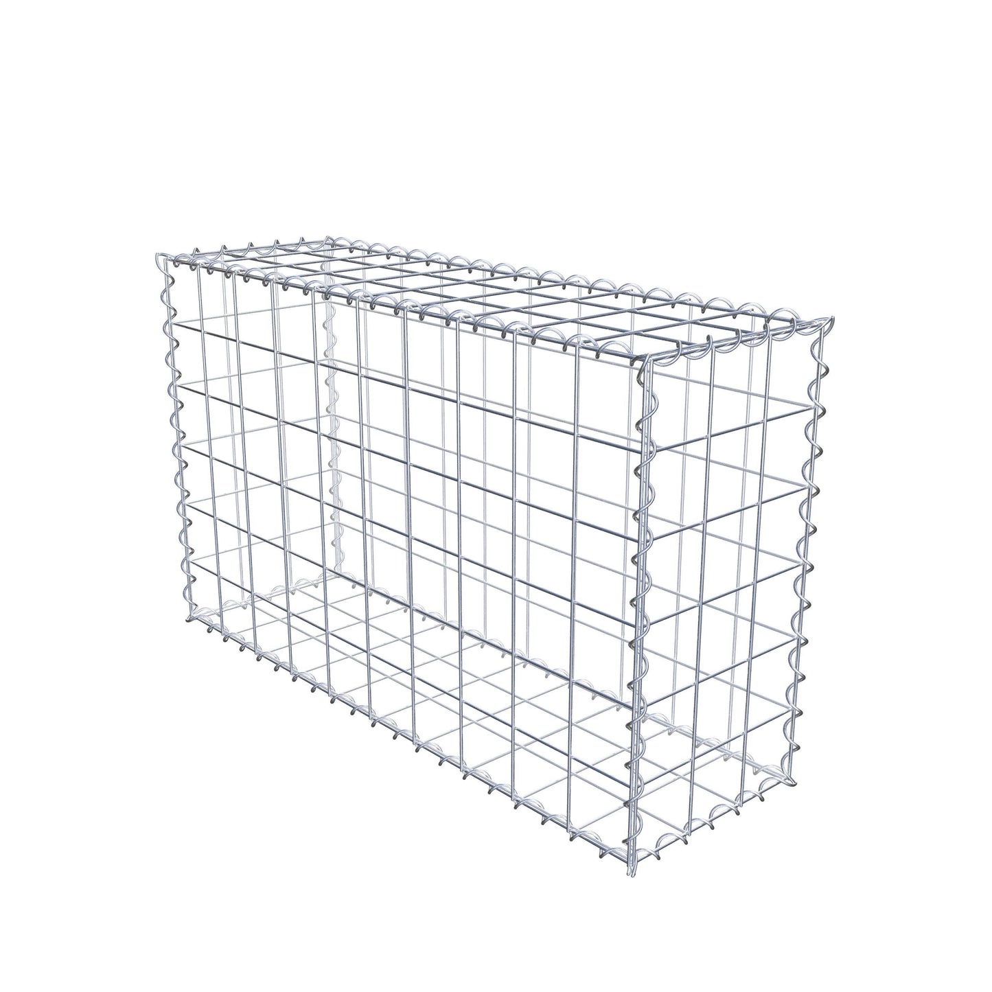 Gabião 100 cm x 60 cm x 30 cm (C x A x P), malhagem 10 cm x 10 cm, espiral