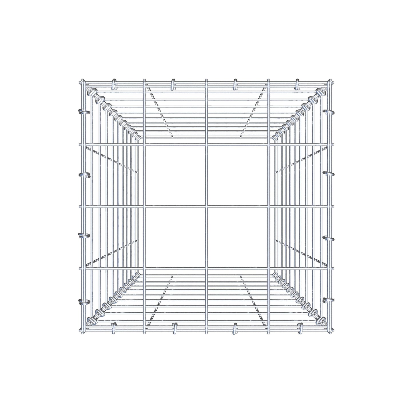 Mounted gabion type 3 100 cm x 40 cm x 40 cm (L x H x D), mesh size 10 cm x 10 cm, C-ring