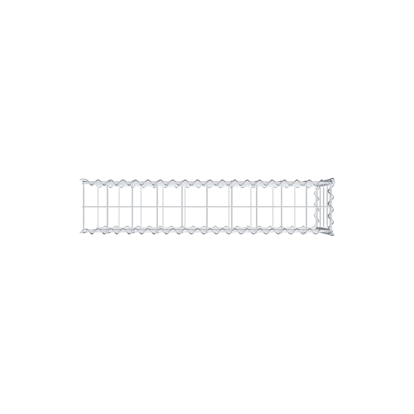 Opvokset gabion type 2 100 cm x 40 cm x 20 cm (L x H x D), maskestørrelse 10 cm x 10 cm, spiral