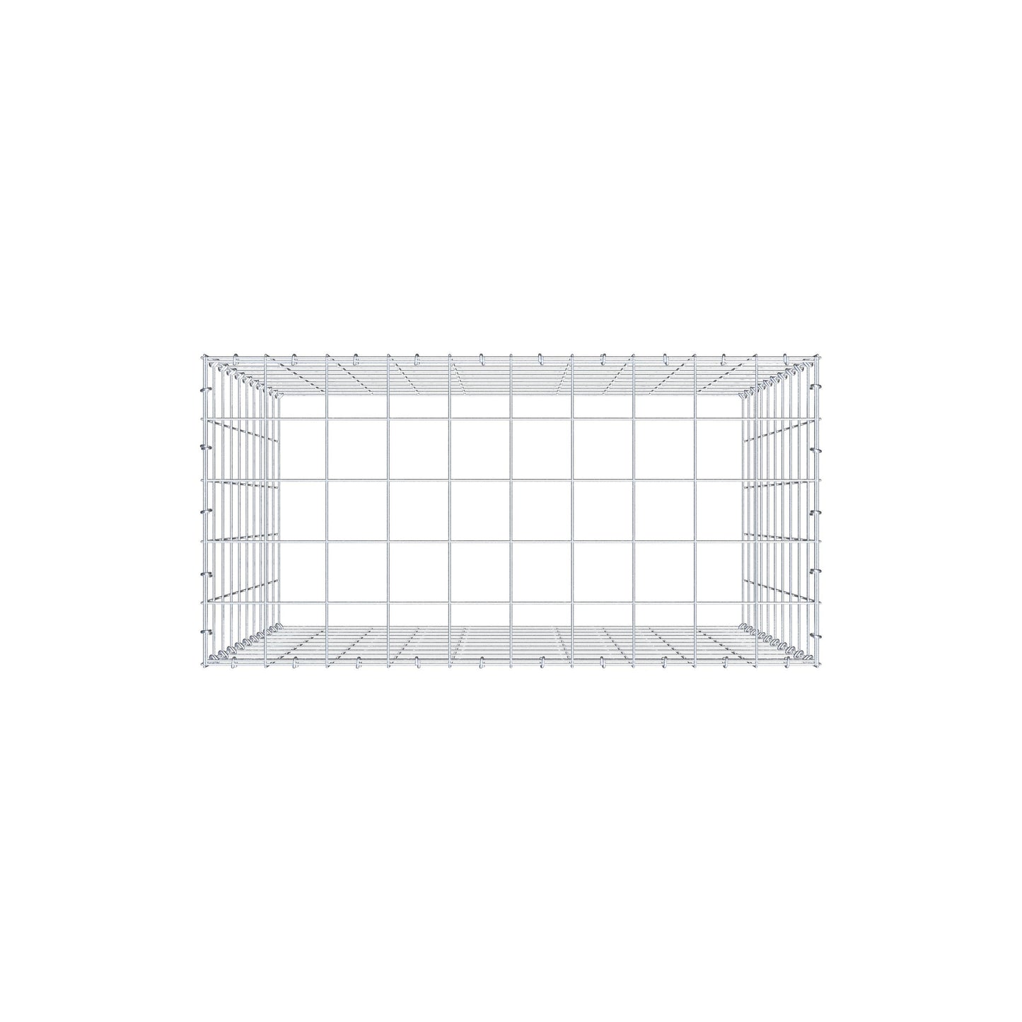 Gabbione aggiuntivo tipo 3 100 cm x 100 cm x 50 cm (L x H x P), maglia 10 cm x 10 cm, anello a C