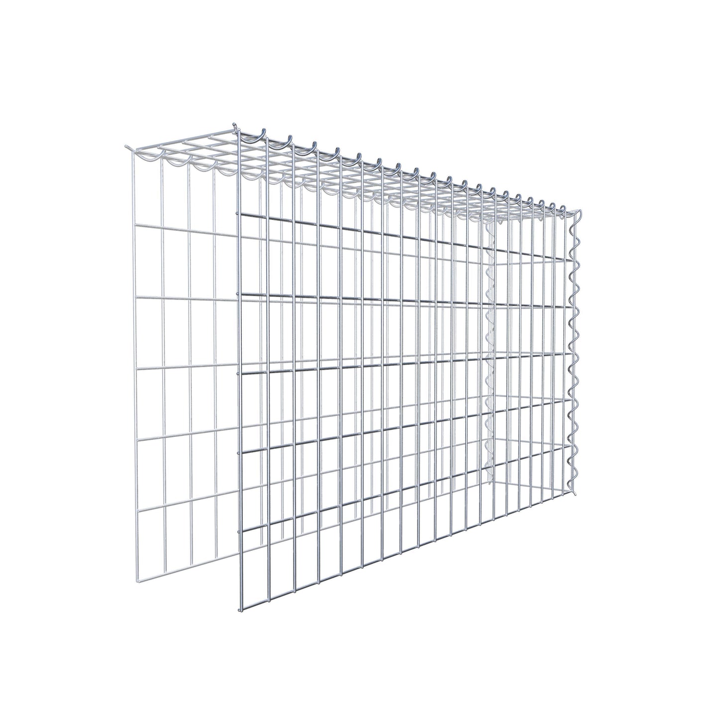 Gabião Tipo 4 100 cm x 60 cm x 20 cm (C x A x P), malhagem 5 cm x 10 cm, espiral