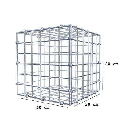 Gabbione 30 cm x 30 cm x 30 cm (L x H x P), maglia 5 x 5 cm, anello a spirale