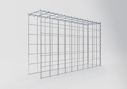 Opvokset gabion type 4 100 cm x 60 cm x 20 cm (L x H x D), maskestørrelse 10 cm x 10 cm, spiral