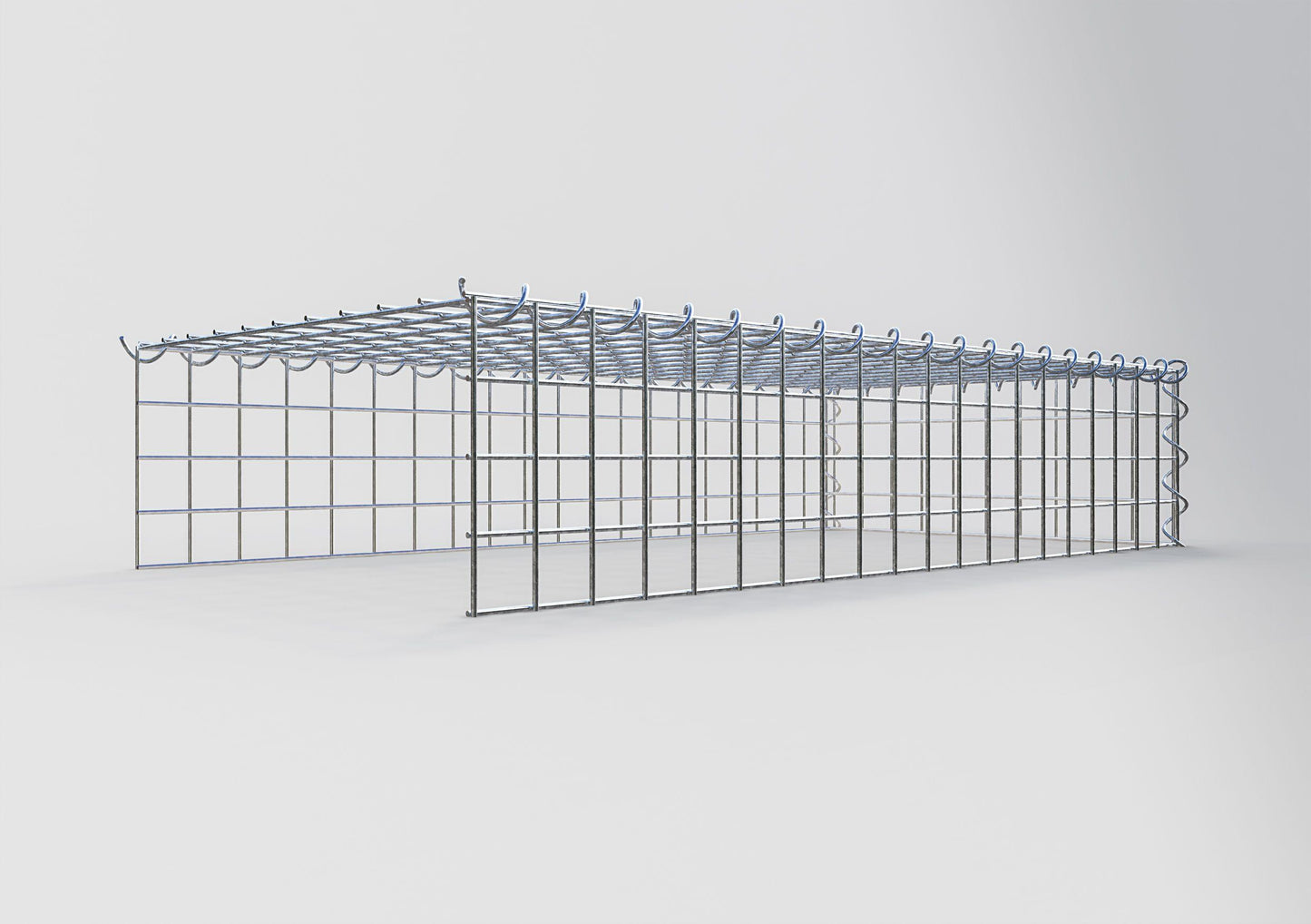 Gabião Tipo 4 100 cm x 20 cm x 50 cm (C x A x P), malhagem 5 cm x 5 cm, espiral