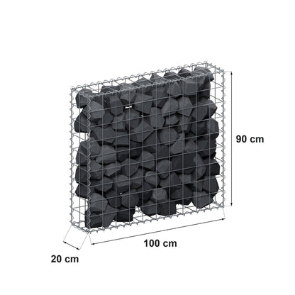 Gabião 100 cm x 90 cm x 20 cm (C x A x P), malhagem 10 cm x 10 cm, espiral