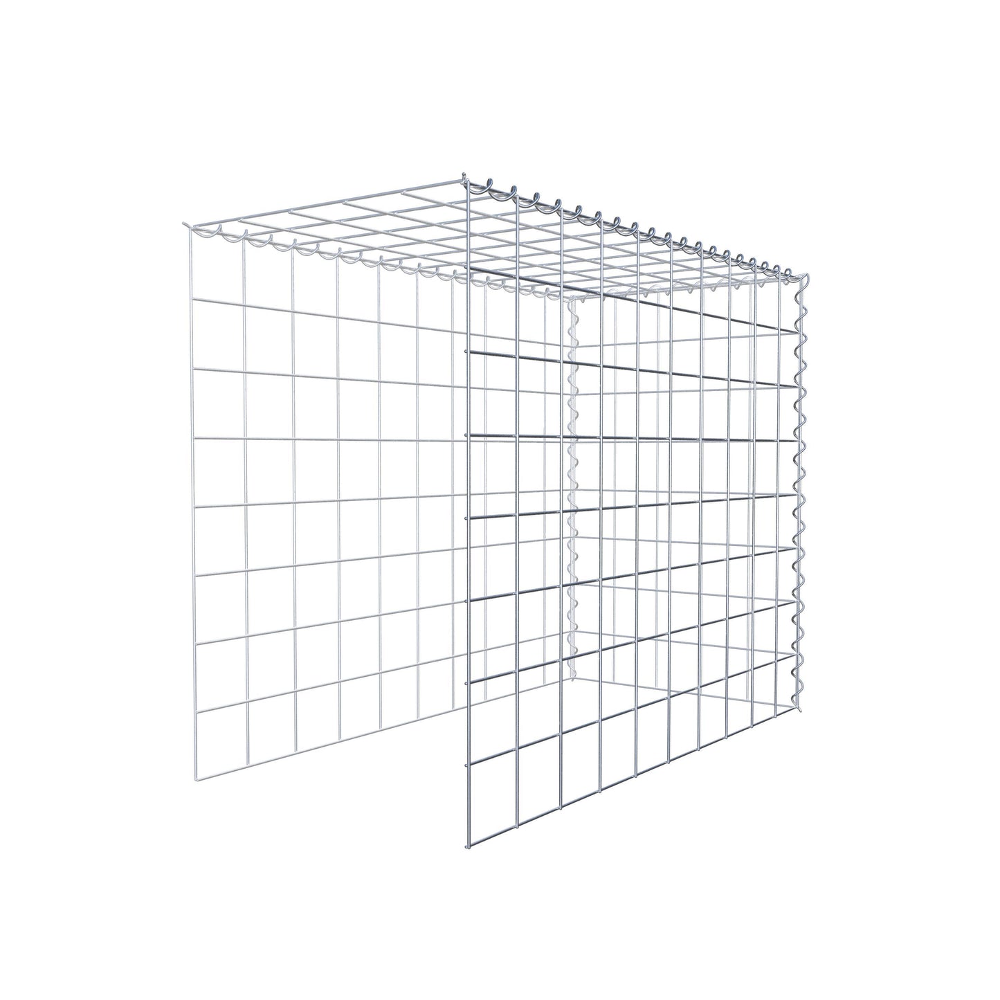 Opvokset gabion type 4 100 cm x 80 cm x 50 cm (L x H x D), maskestørrelse 10 cm x 10 cm, spiral