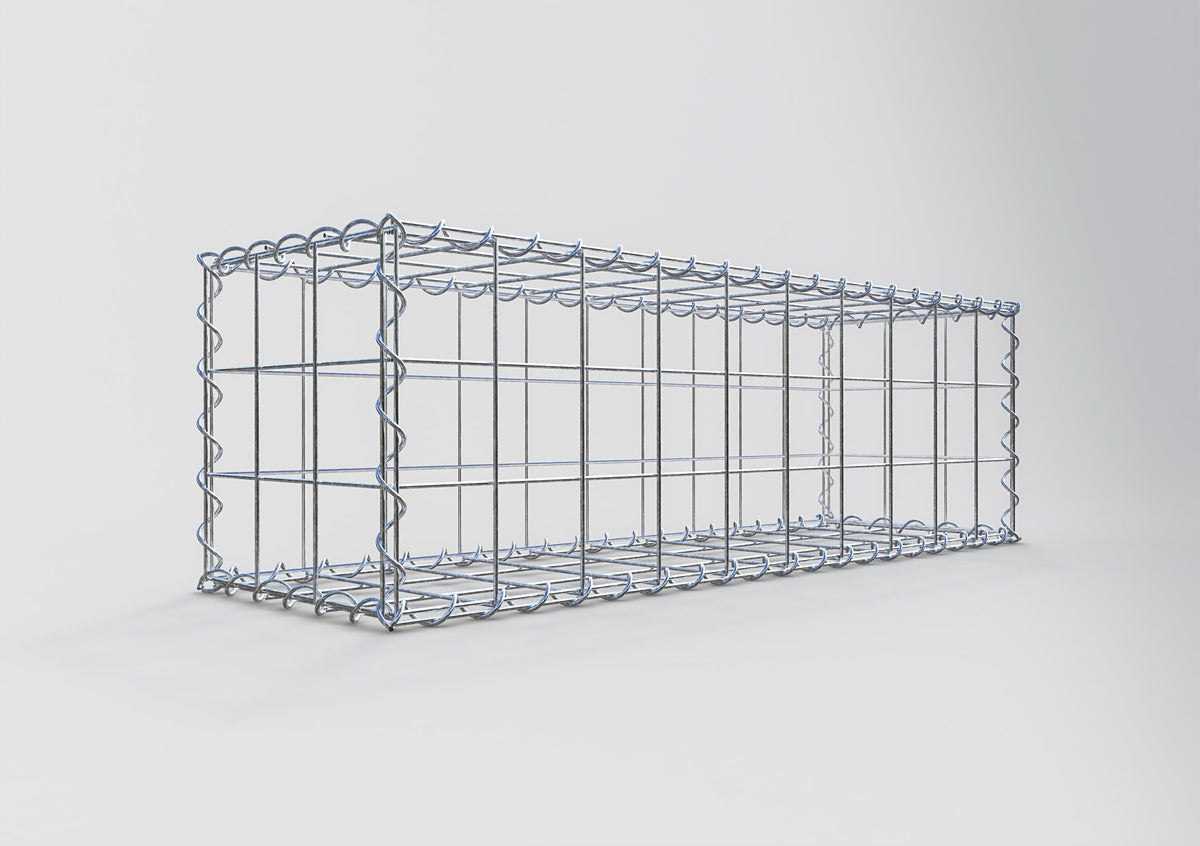 Gabião 100 cm x 30 cm x 30 cm (C x A x P), malhagem 10 cm x 10 cm, espiral