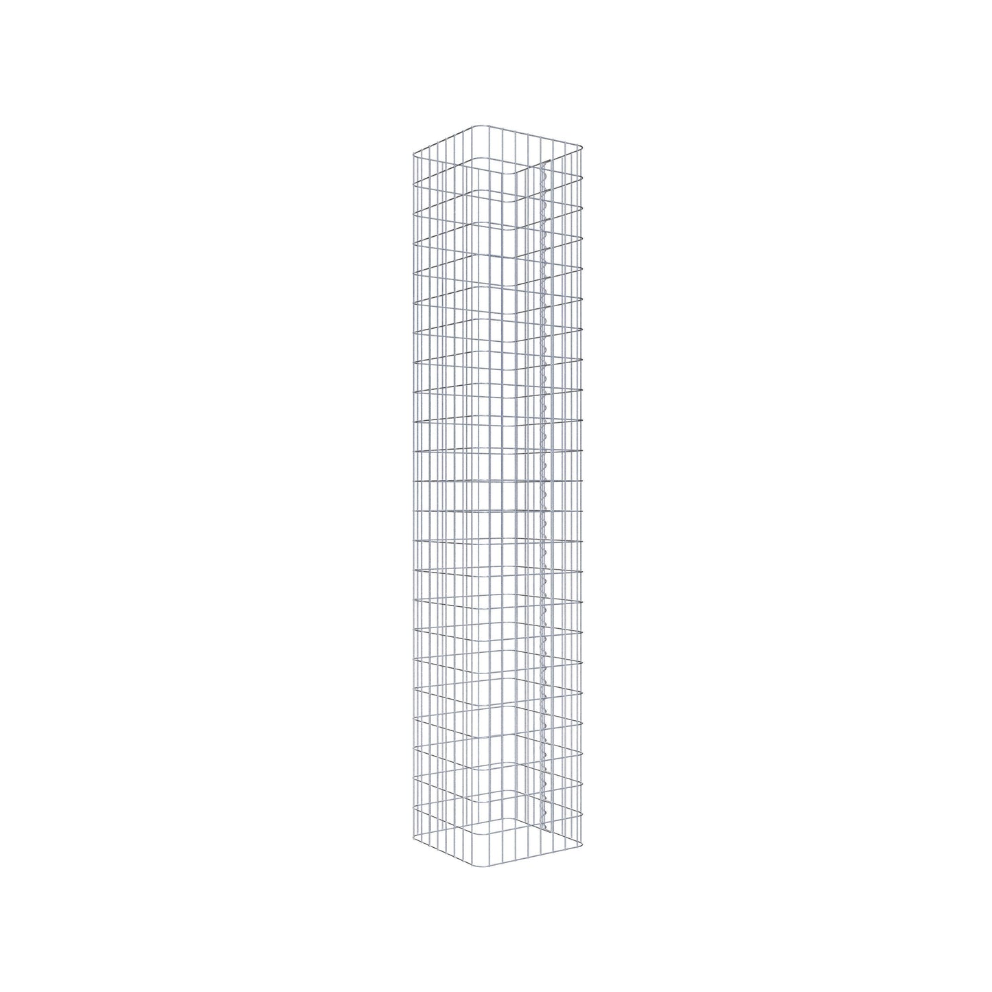 Coluna de gabião quadrada 42 cm x 42 cm, 230 cm de altura, PM 5 cm x 10 cm