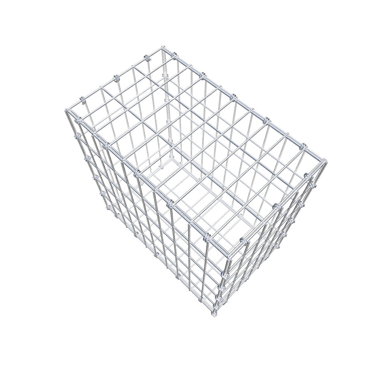 Gabião 50 cm x 50 cm x 30 cm (C x A x P), malhagem 5 x 10 cm, anel espiral