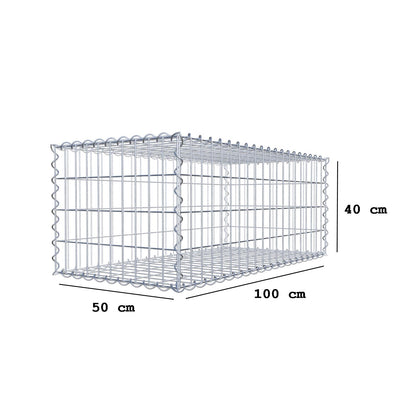 Gabião 100 cm x 40 cm x 50 cm (C x A x P), malhagem 5 cm x 10 cm, espiral