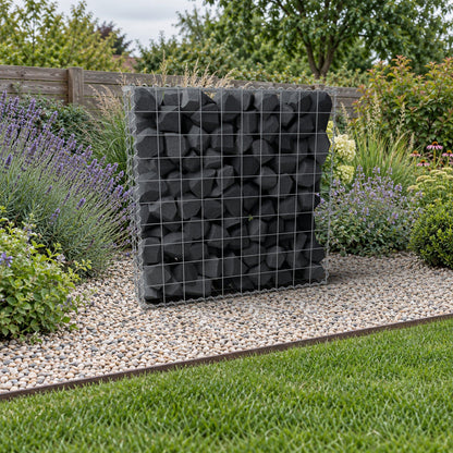 Gabião 100 cm x 100 cm x 20 cm (C x A x P), malhagem 10 cm x 10 cm, espiral