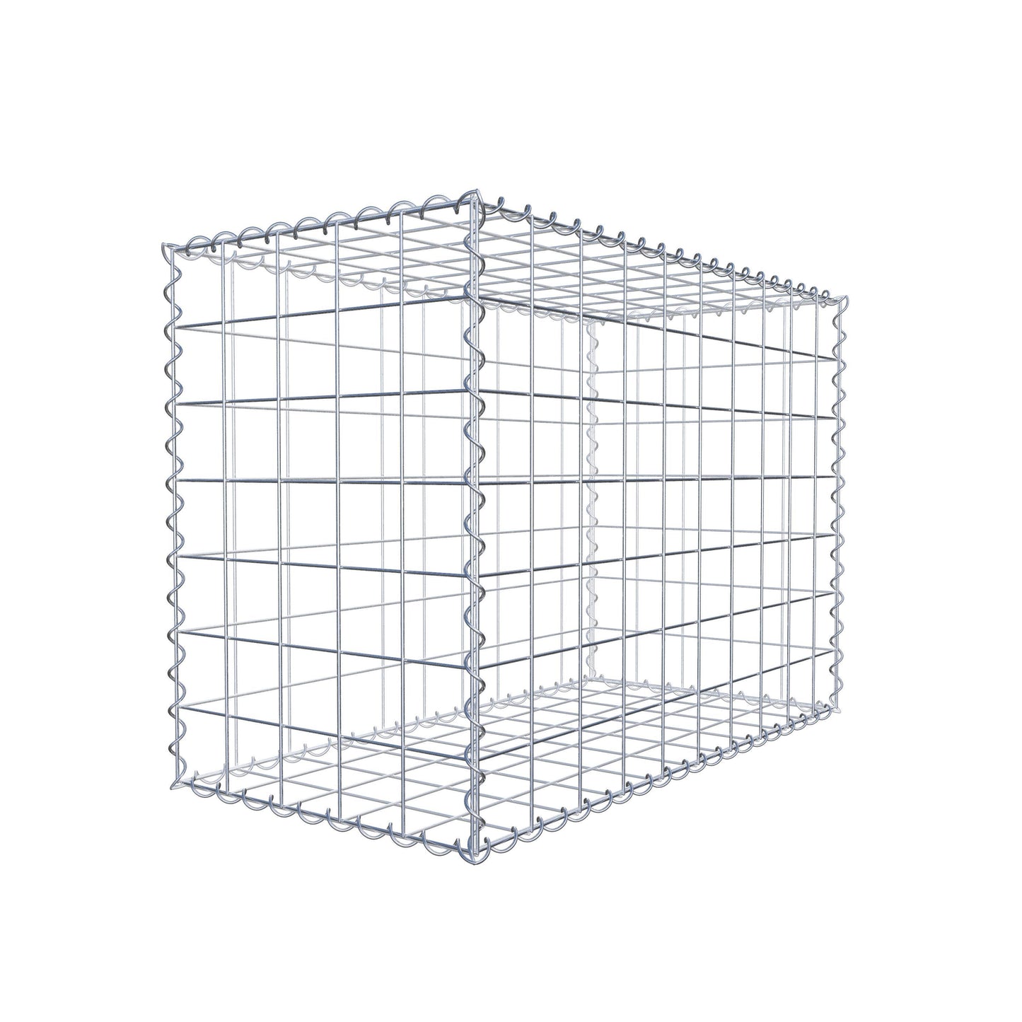 Gabião 100 cm x 70 cm x 50 cm (C x A x P), malhagem 10 cm x 10 cm, espiral