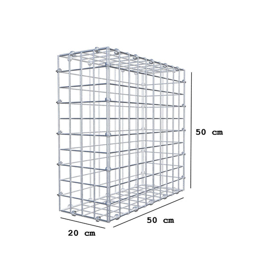 Gabione 50 cm x 50 cm x 20 cm (L x H x T), Maschenweite 5 x 5 cm, Spiralring