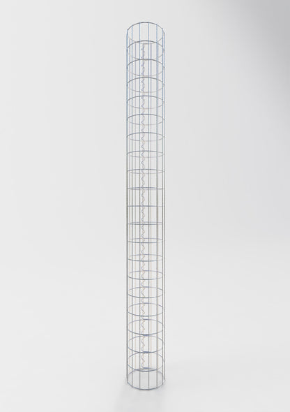 Columna de gaviones redonda de 22 cm de diámetro, 200 cm de altura, malla de 5 cm x 10 cm