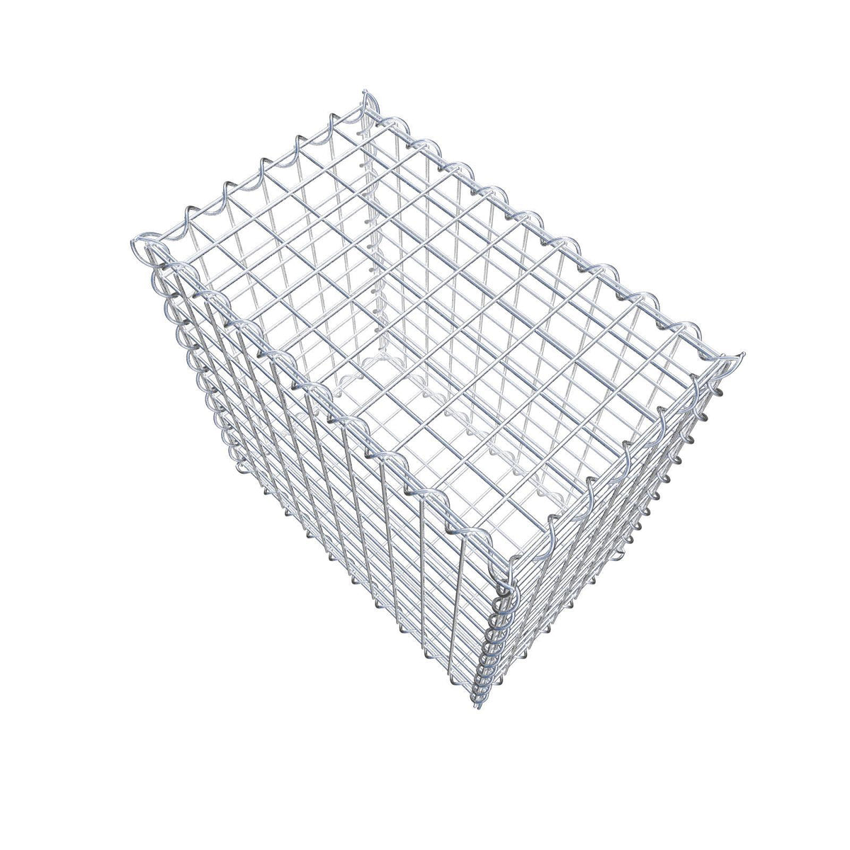 Gabião 50 cm x 50 cm x 30 cm (C x A x P), malhagem 5 cm x 5 cm, espiral
