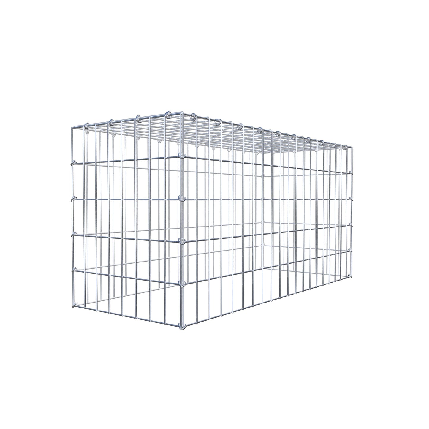 Typ 3 påbyggnadsgabion 100 cm x 50 cm x 40 cm (L x H x D), maskstorlek 5 cm x 10 cm, C-ring