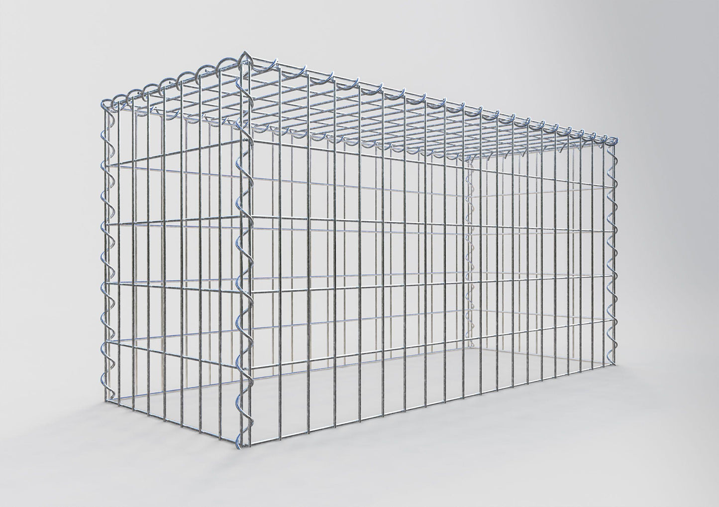 Gabião tipo 3 100 cm x 50 cm x 40 cm (C x A x P), malhagem 5 cm x 10 cm, espiral