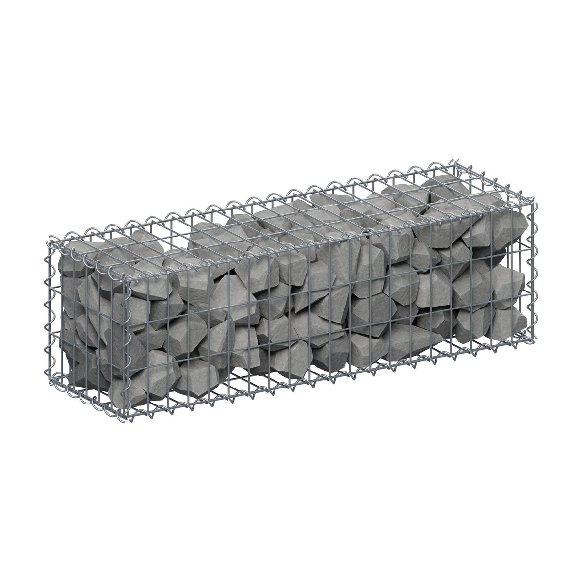 Gabion 100 cm x 30 cm x 30 cm (L x H x D), maskstorlek 5 cm x 10 cm, spiral