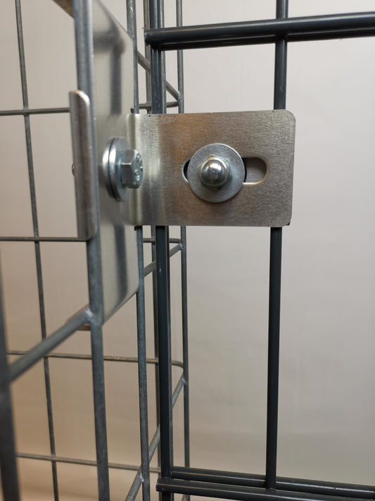 Grampo com suporte de cerca 5 x 10 cm para malha de haste dupla, alumínio