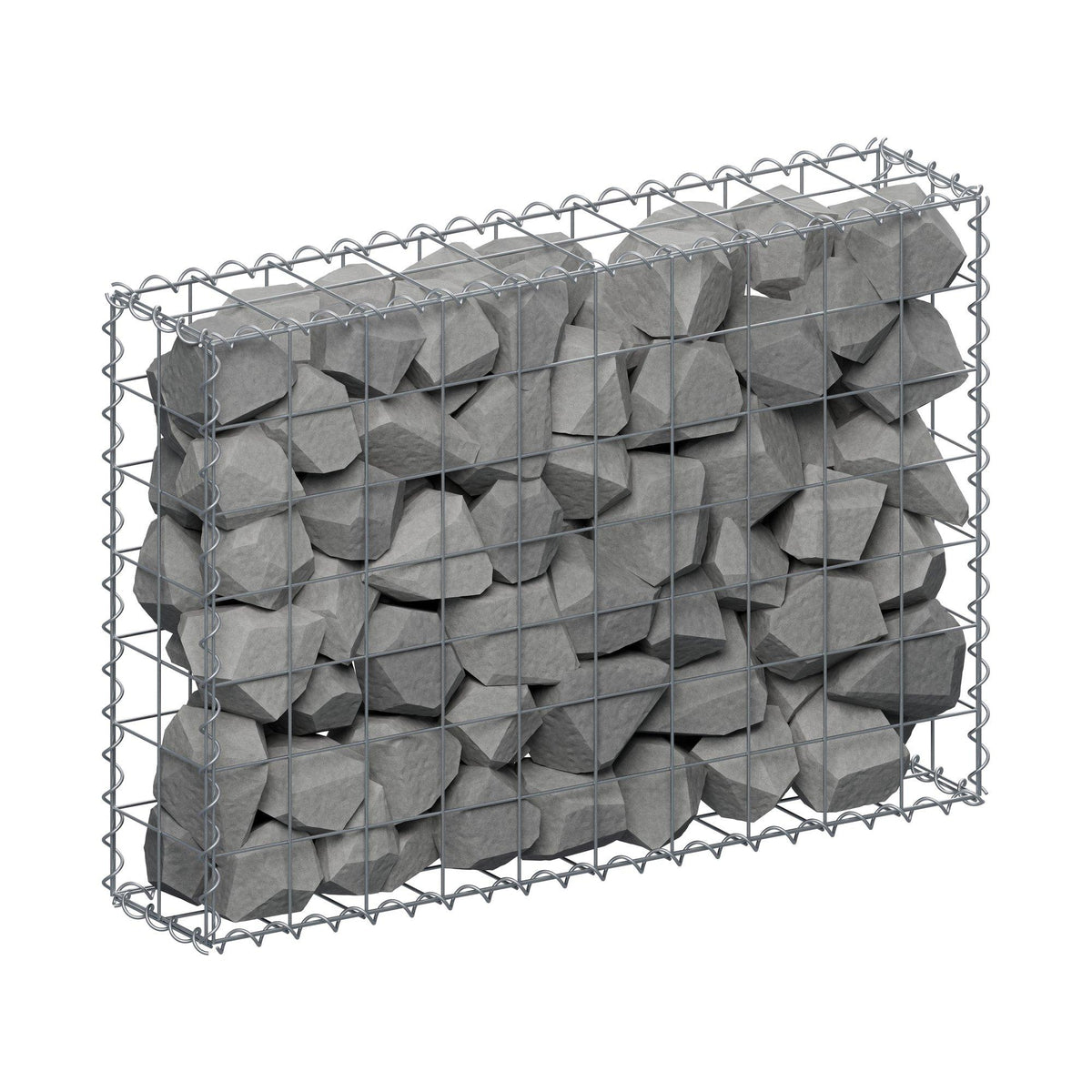 Gabião 100 cm x 70 cm x 20 cm (C x A x P), malhagem 10 cm x 10 cm, espiral