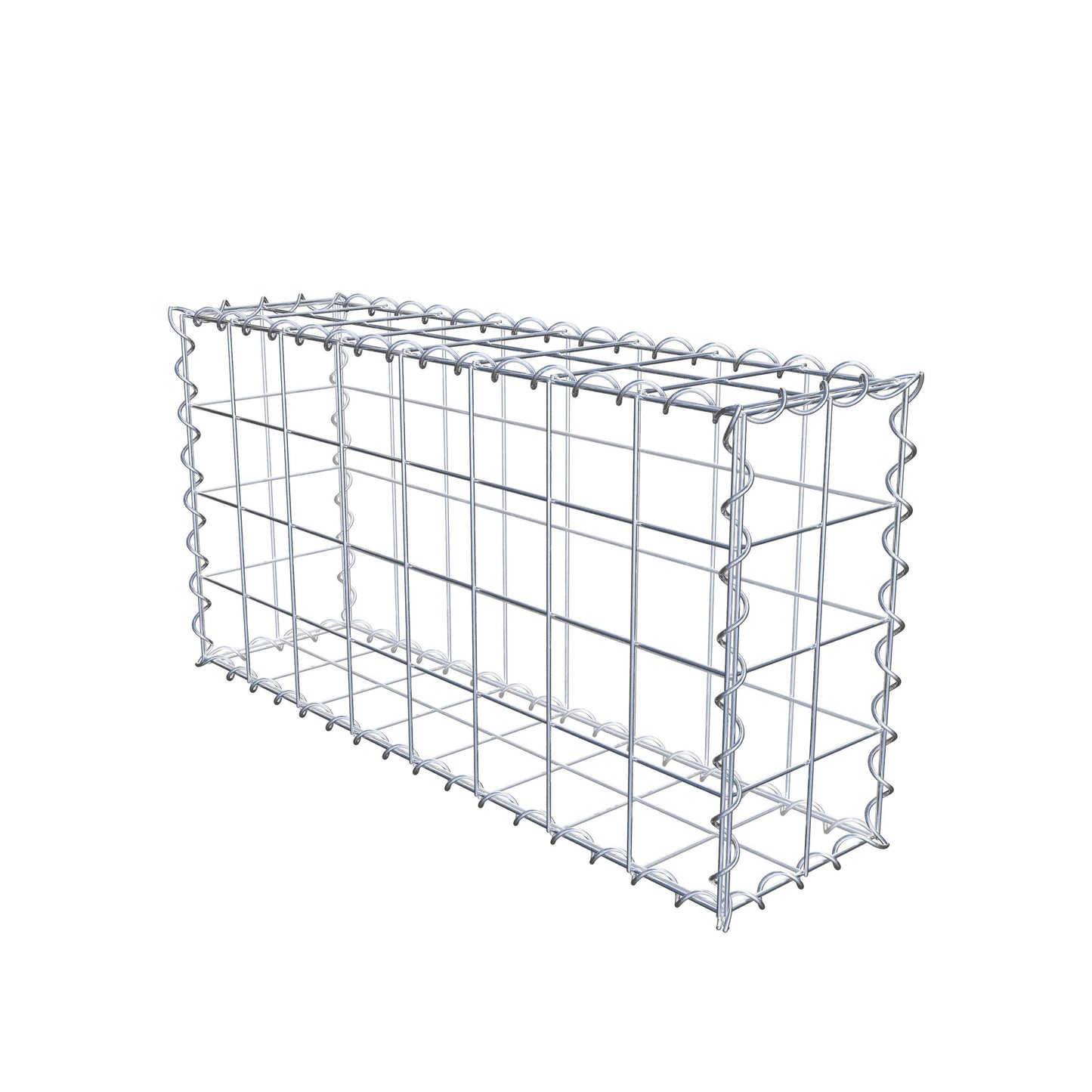 Gabião 80 cm x 40 cm x 20 cm (C x A x P), malhagem 10 cm x 10 cm, espiral