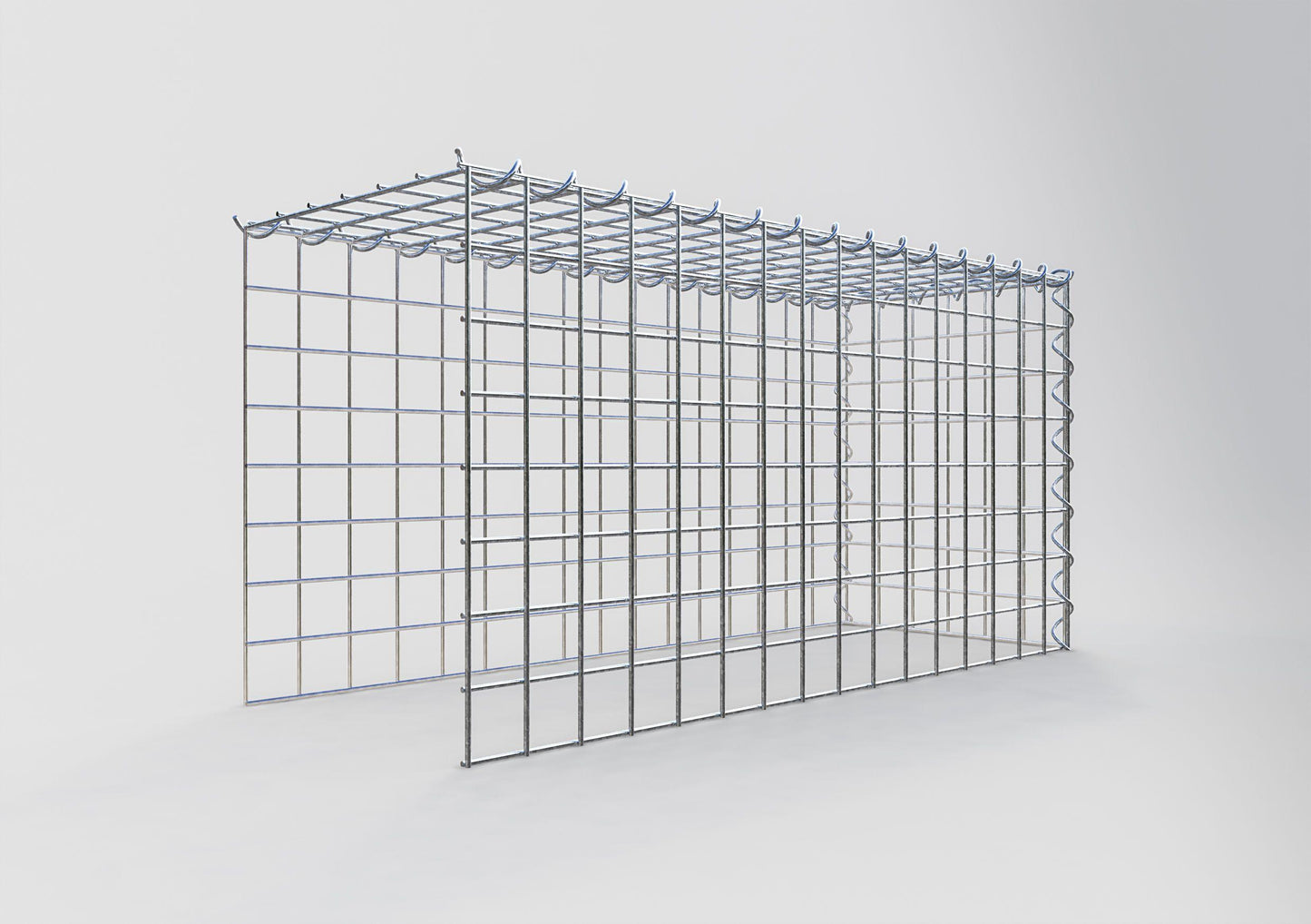 Gabião tipo 4 80 cm x 40 cm x 30 cm (C x A x P), malhagem 5 cm x 5 cm, espiral
