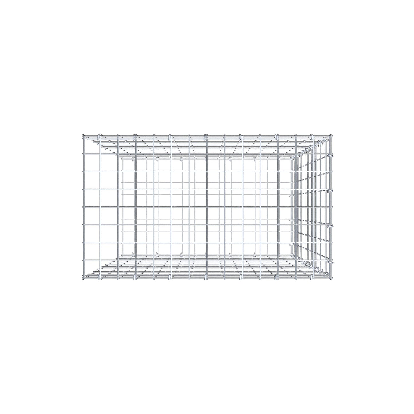 Anbaugabione Typ 2 100 cm x 70 cm x 40 cm, Maschenweite 5 cm x 10 cm, C-Ring