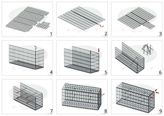 Gabião tipo 2 100 cm x 60 cm x 50 cm (C x A x P), malhagem 5 cm x 10 cm, espiral