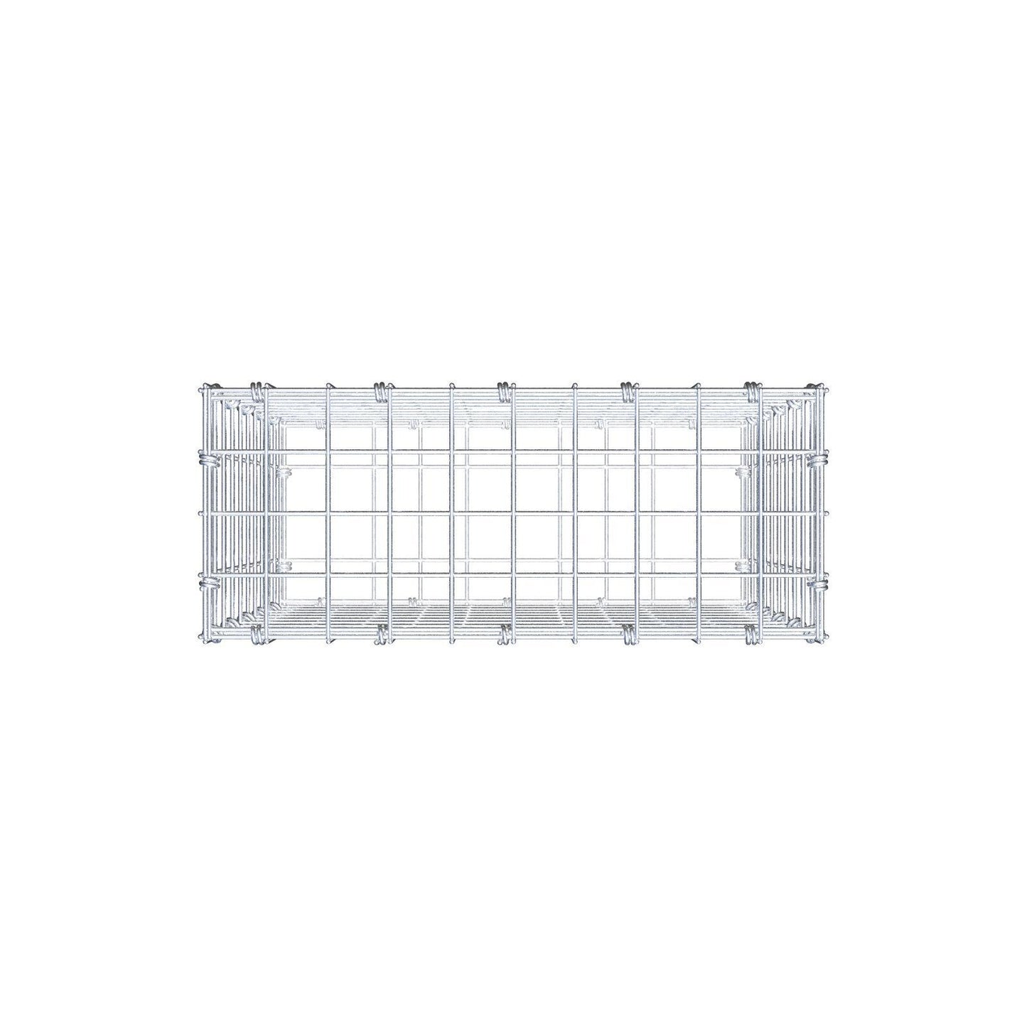 Gabion 50 cm x 50 cm x 20 cm (L x H x D), maskestørrelse 5 x 5 cm, spiralring