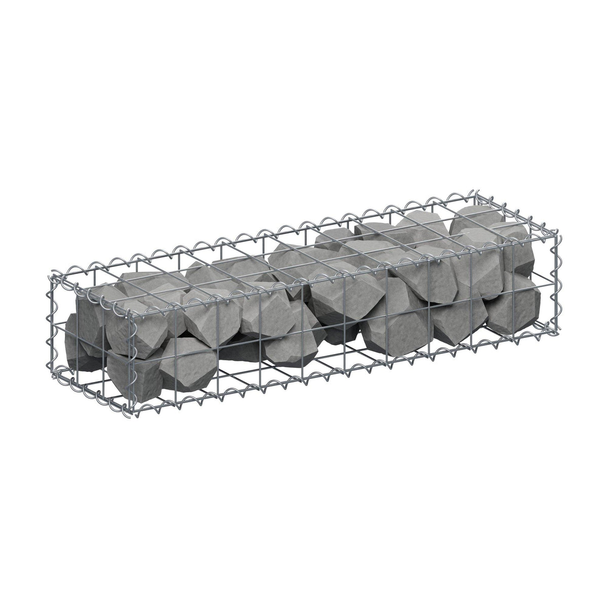 Gabião 100 cm x 20 cm x 30 cm (C x A x P), malhagem 10 cm x 10 cm, espiral