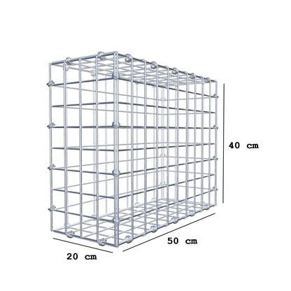 Gabião 50 cm x 40 cm x 20 cm (C x A x P), malhagem 5 x 5 cm, anel espiral